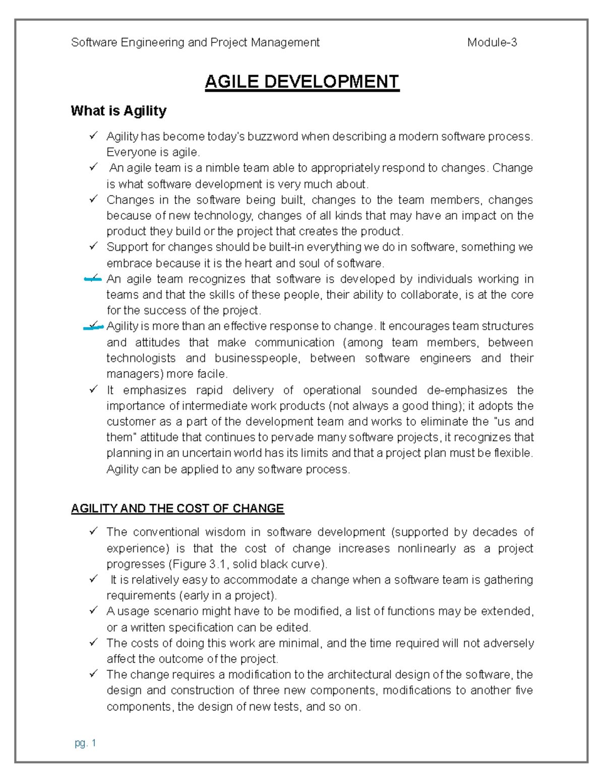 SEPM 3: Agile Development and Software Engineering Insights - Studocu