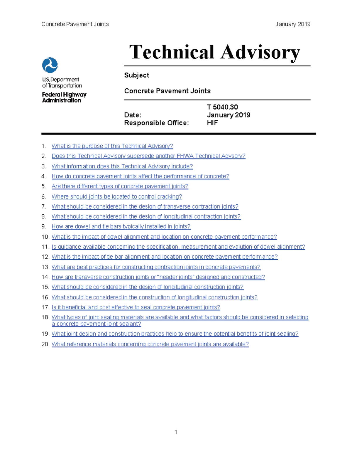 FHA Technical Advisory T504030 Concrete Pavement Joints - Technical ...