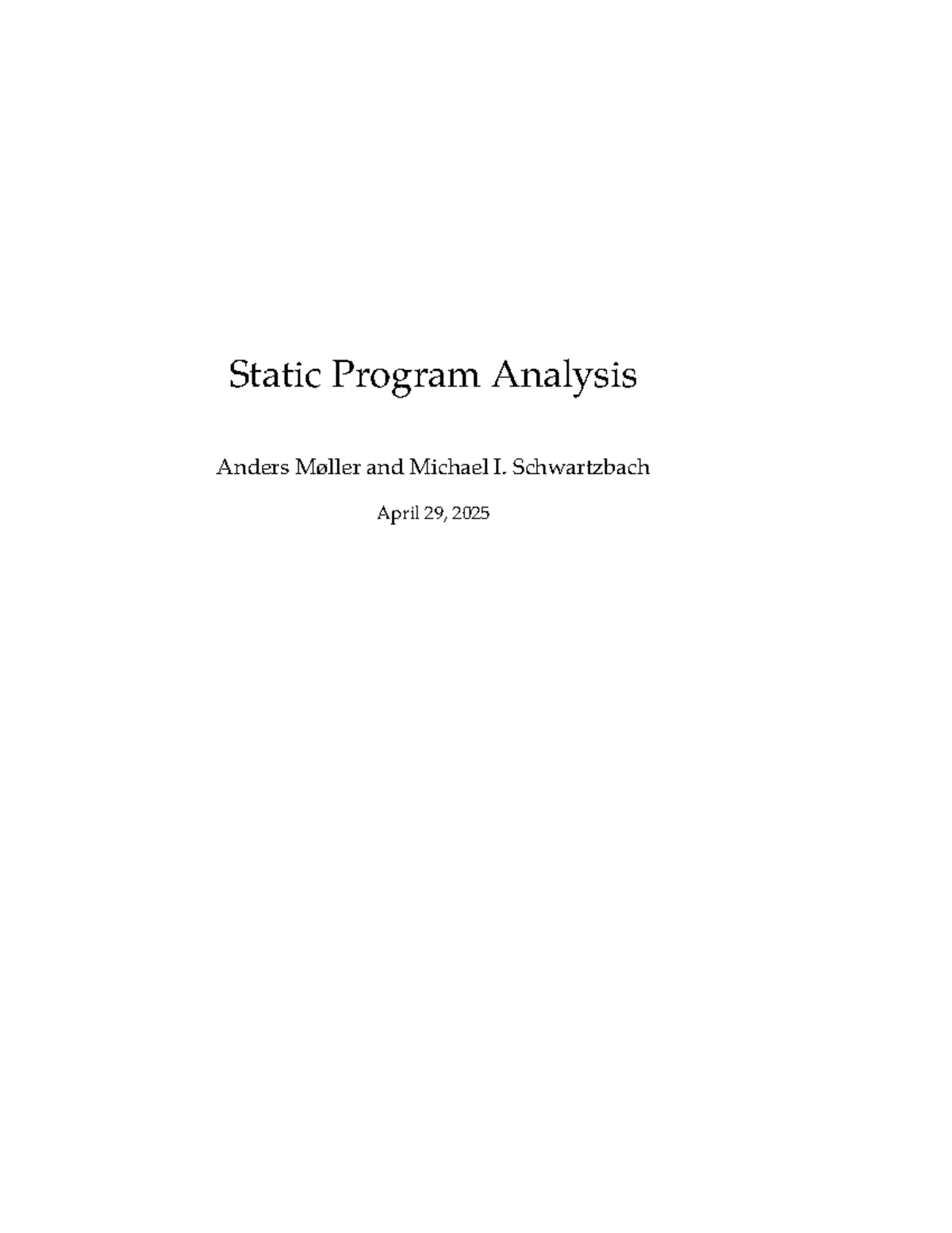 Static Program Analysis: Techniques and Applications in Computer ...