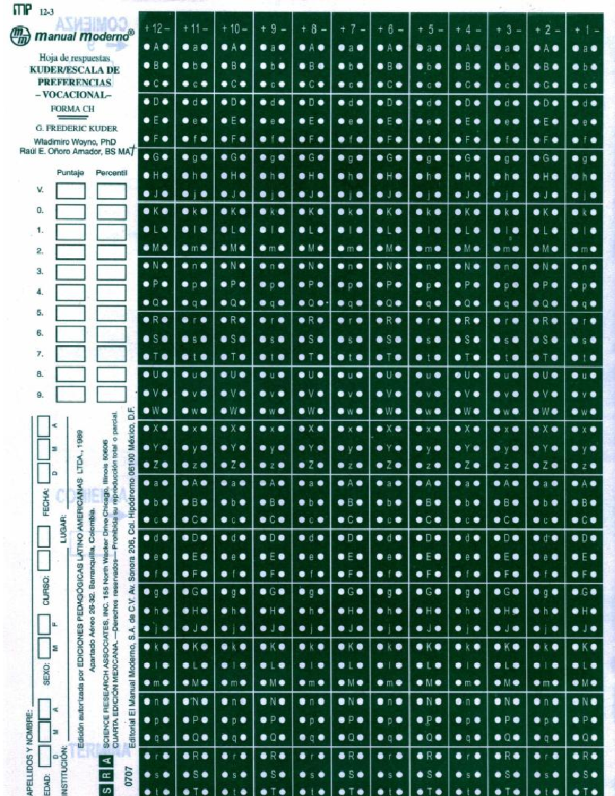 141946805 Guía de Acetatos para Corrección del Kuder - Document Preview