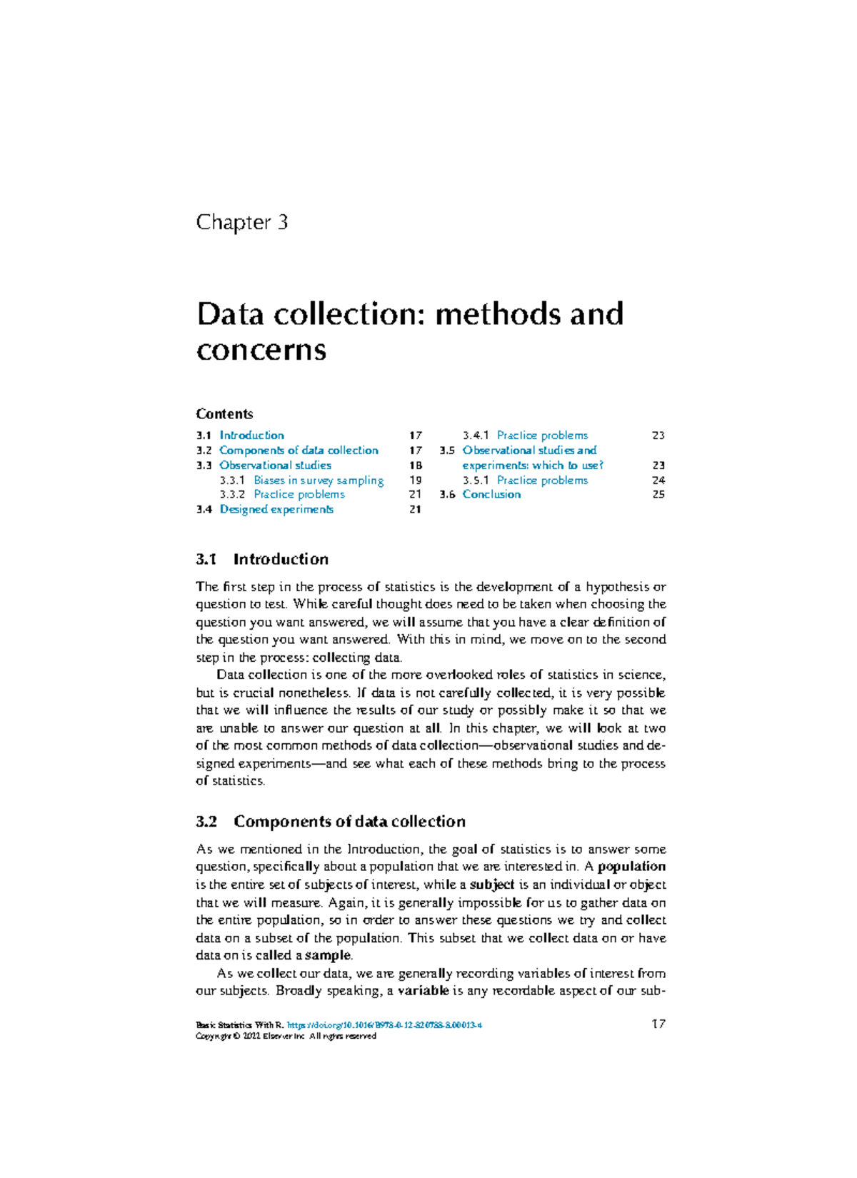 Chapter 3: Data Collection Methods and Concerns in Statistics - Studocu