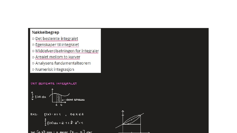 Integrasjon DEL 1: Det Bestemte Integral, Egenskaper ...