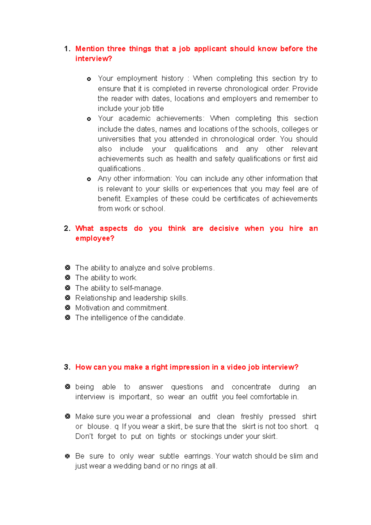 Foro Resuelto Guía De Entrevista De Trabajo En Inglés Técnico Studocu