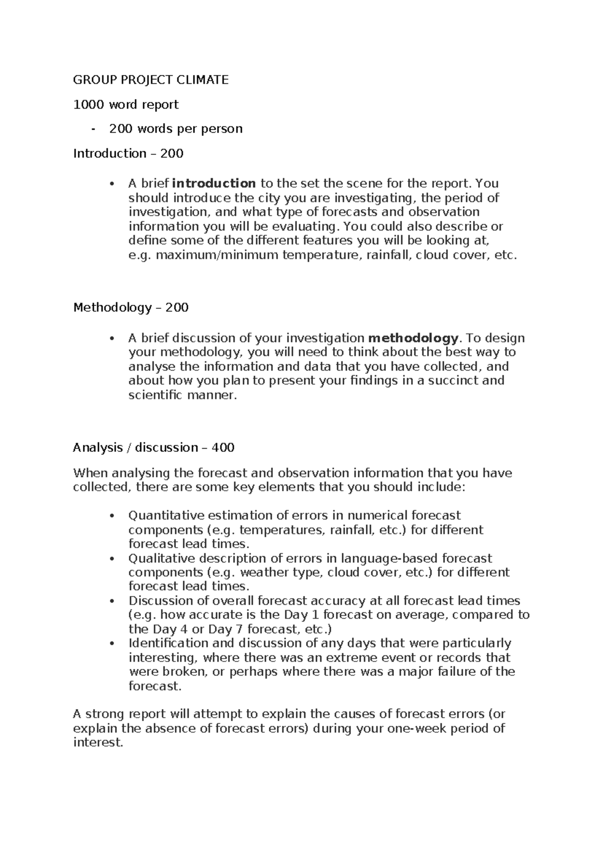 GROUP PROJECT CLIMATE: Draft Report on Weather Analysis - Studocu