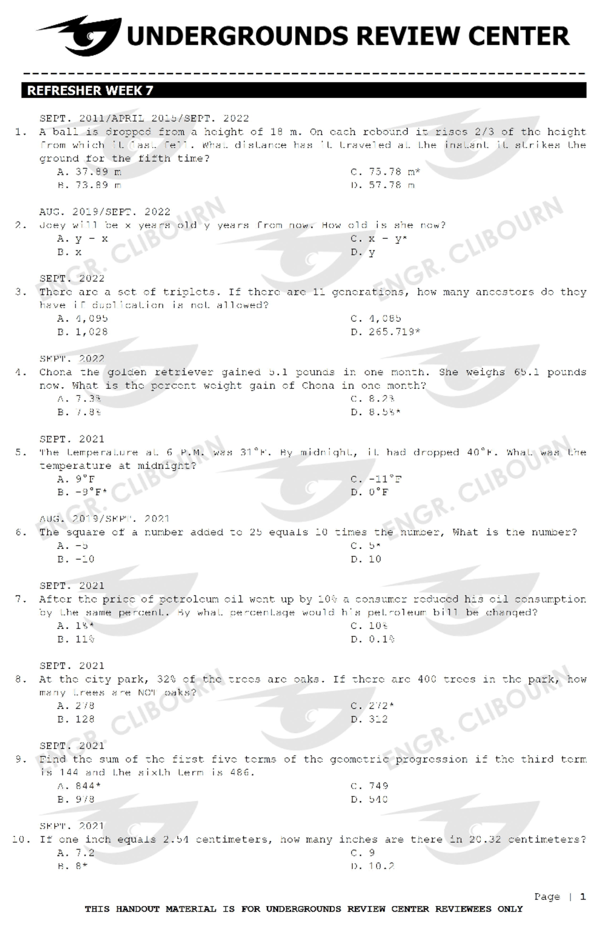 UG Math Gabay: Final Exam Review for Math Concepts - Studocu