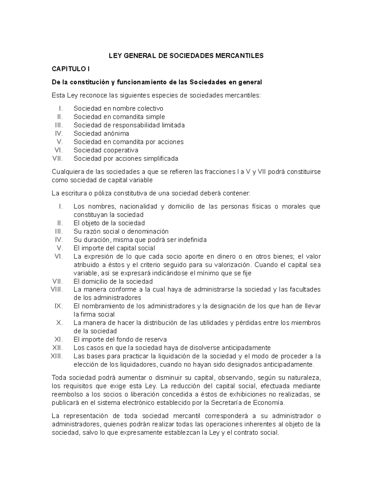 Ley General de Sociedades Mercantiles - LEY GENERAL DE SOCIEDADES ...