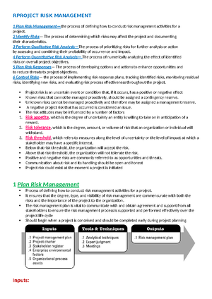 Risk Risk Page Ii Table Of Contents Item Page List Of Tables Studocu