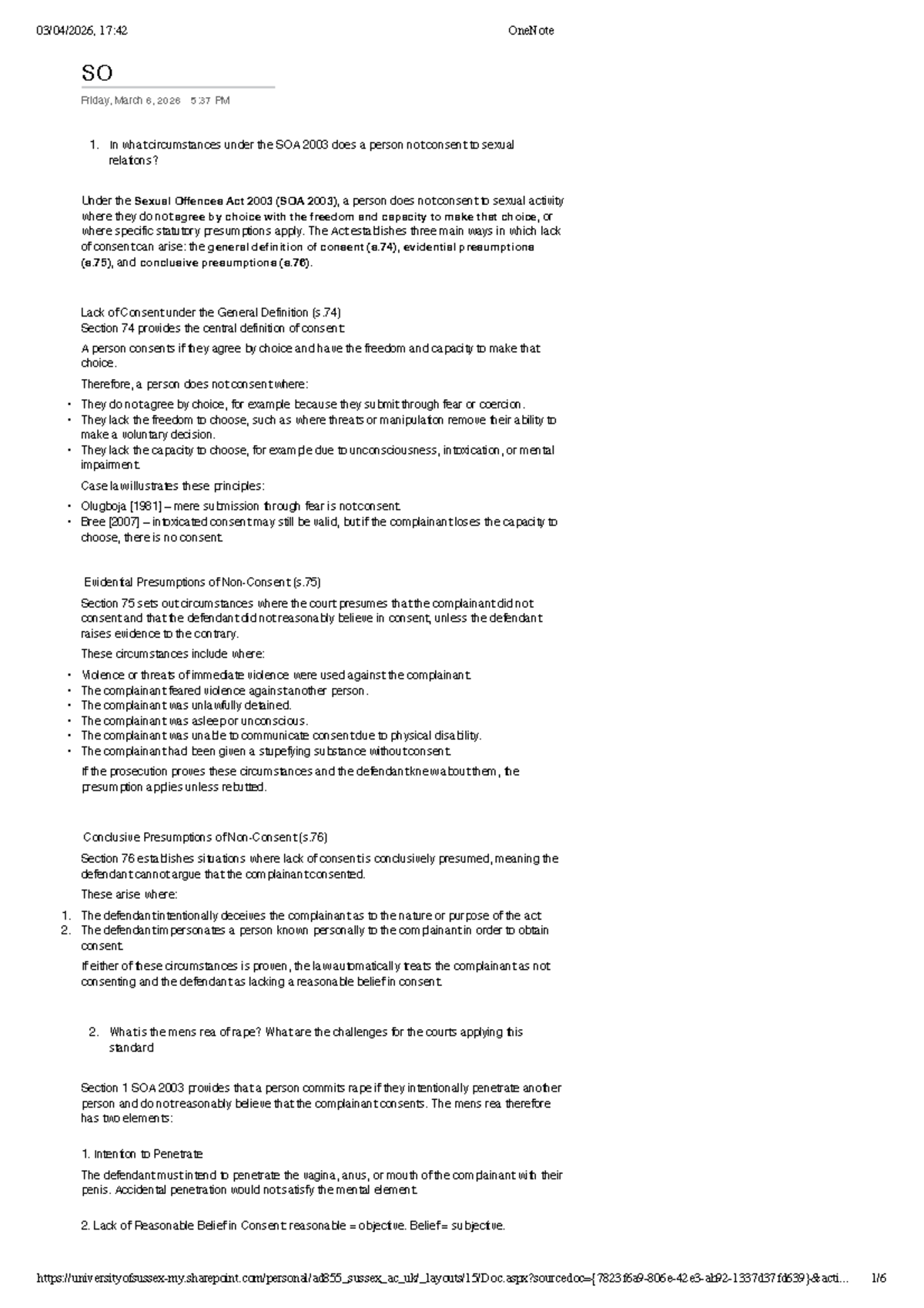 Sexual Offences Seminar: Analysis of SOA 2003 Cases and Consent Issues ...