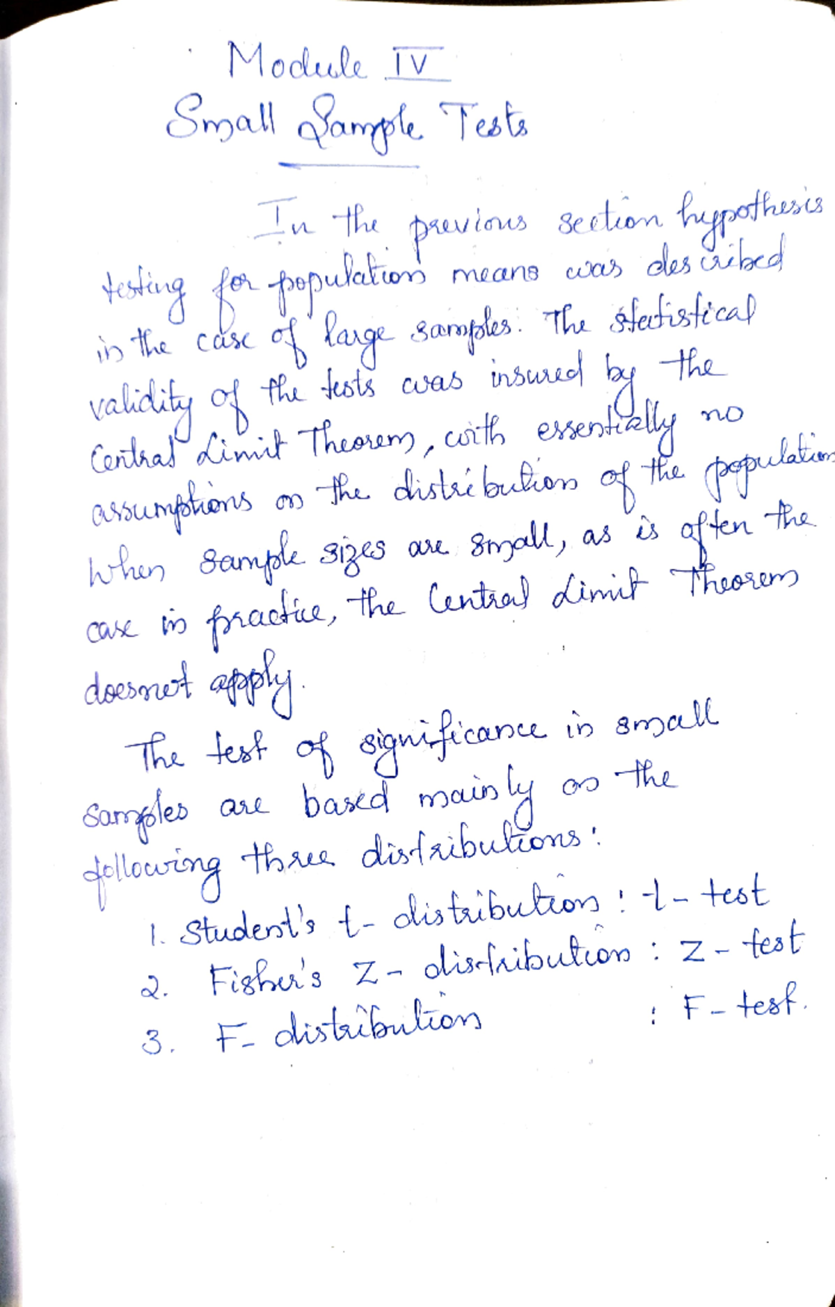 Psychology PSY101 Small Sample Tests and Hypothesis Testing - Studocu