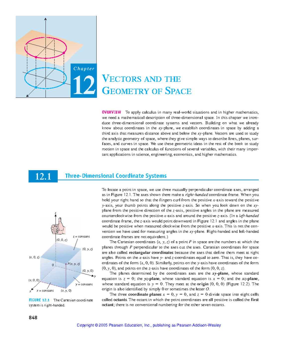12 Vectors and Geometry of Space - VECTORS AND THE GEOMETRY OF SPACE ...