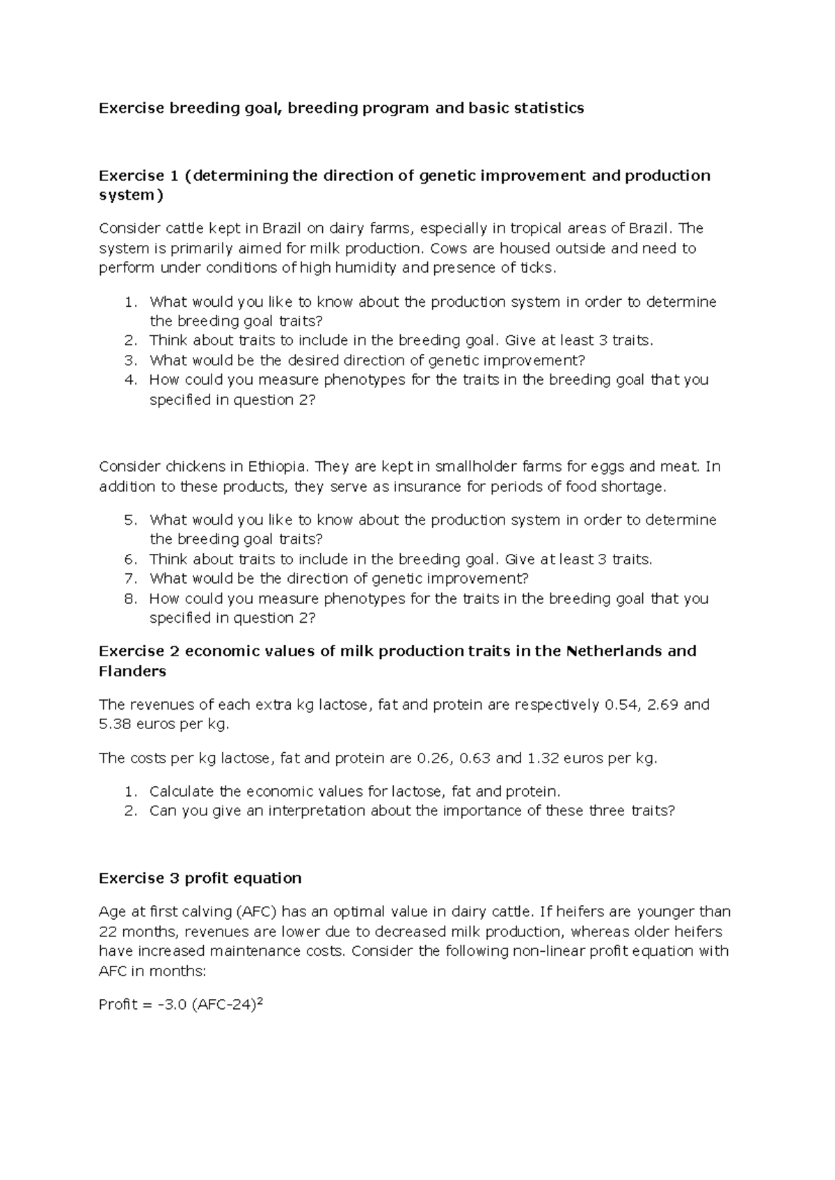 Breeding Goals and Programs in Dairy Cattle and Poultry Production ...
