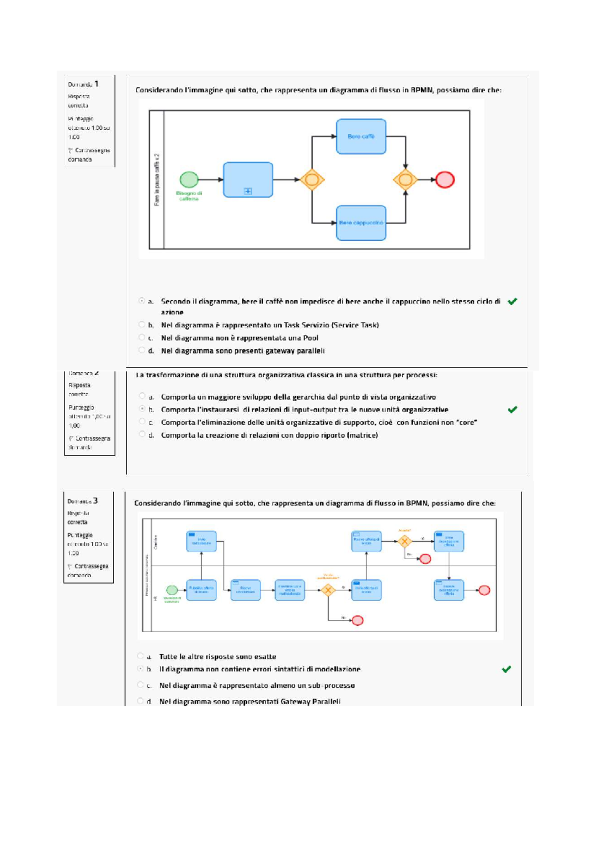 Test 1 - Organizzazione: Domande e Risposte su BPMN e Project ...