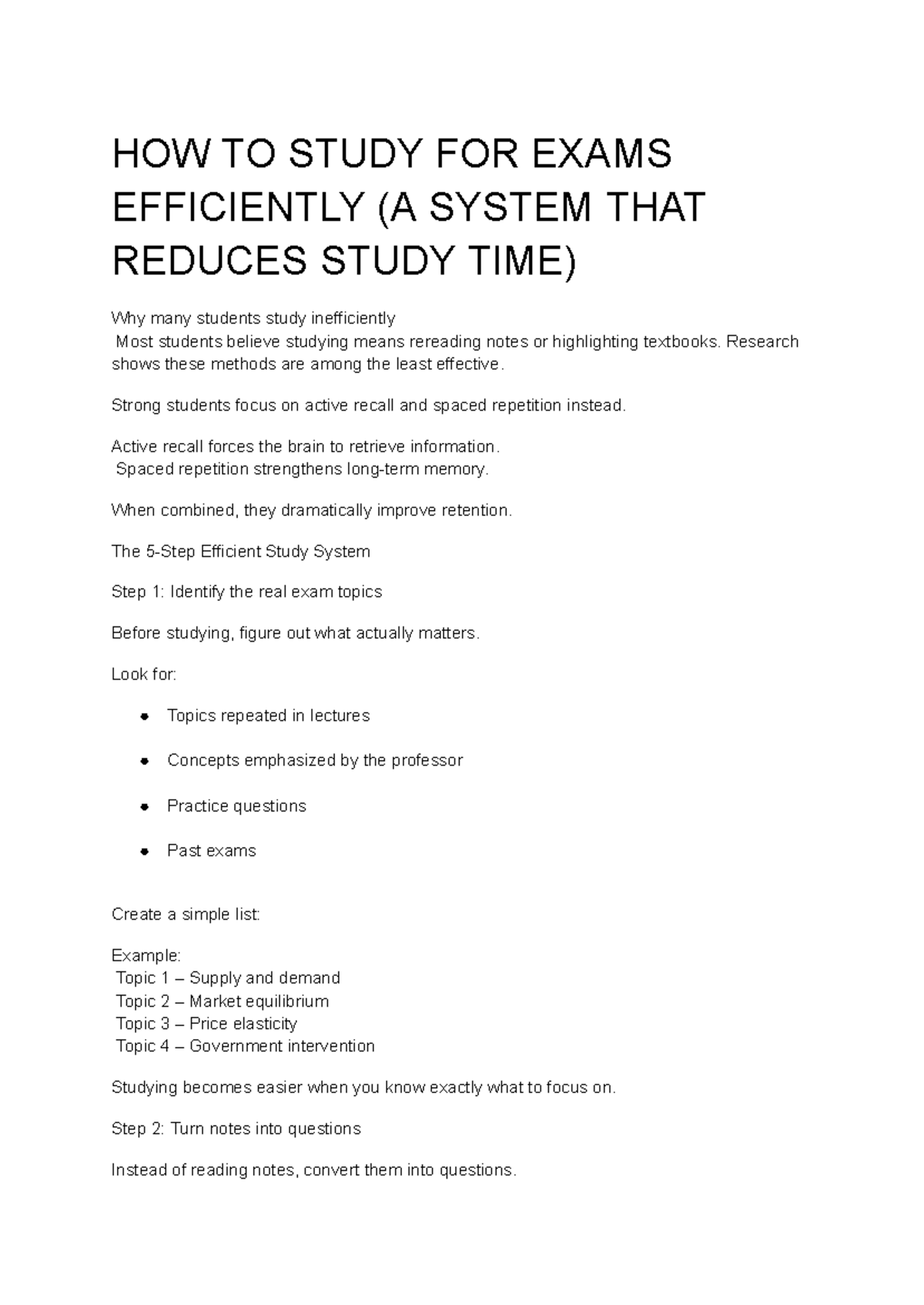Efficient Exam Study Strategies (Studoc 3) - Studocu