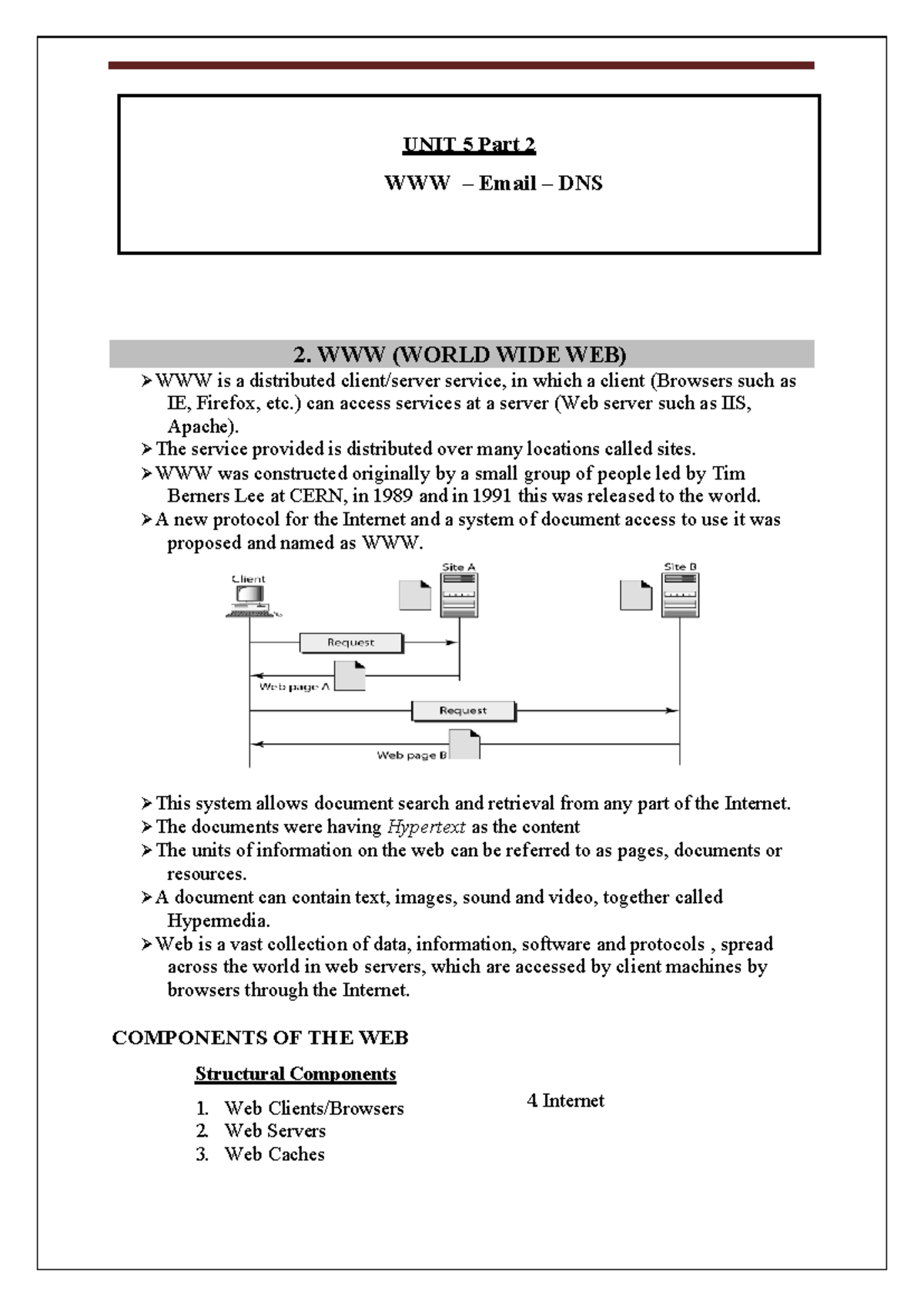 DCCN UNIT 5 Part 2: Understanding Email and DNS in the Web - Studocu