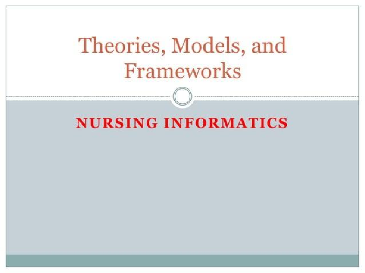 NUR 101: Introduction to Nursing Informatics - 1st Lesson PPT - Studocu