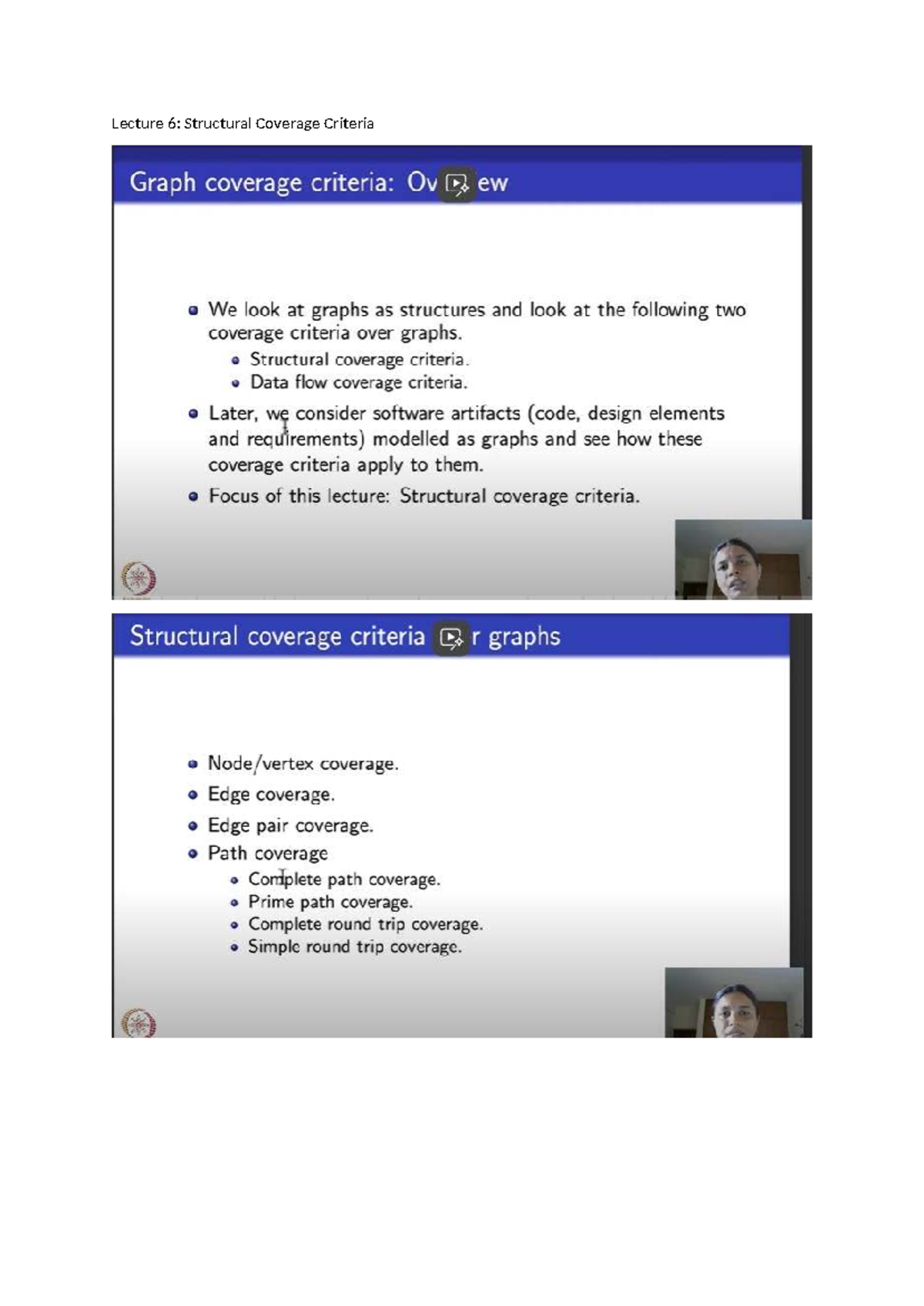 Testing - Computer science and engineering - Lecture 6: Structural ...