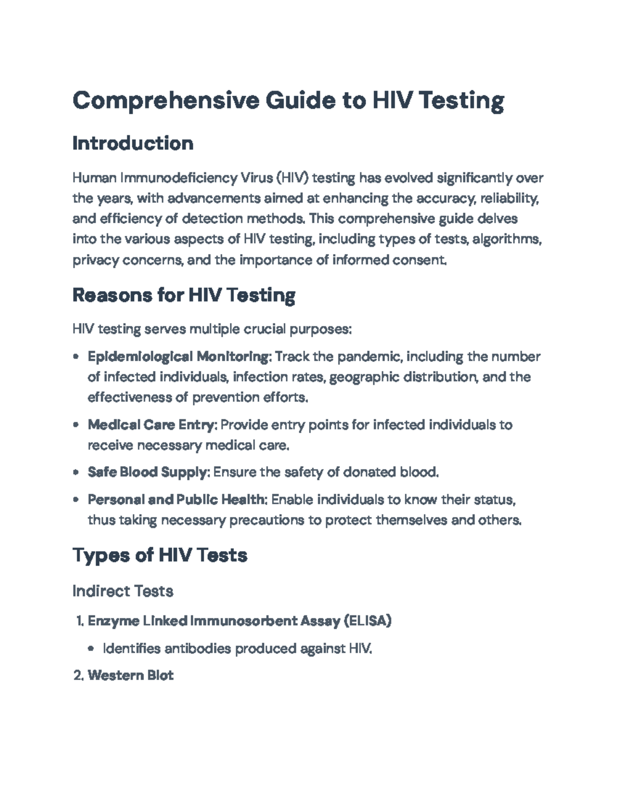 Comprehensive Guide to HIV Testing: Methods, Privacy, and Consent ...