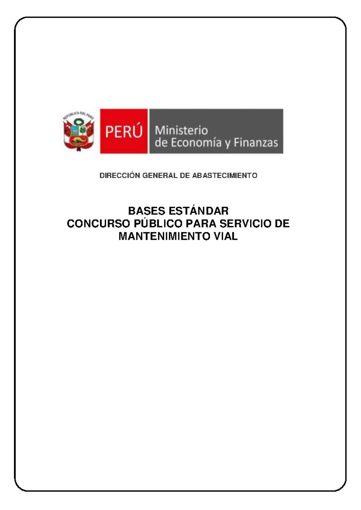Bases Estándar del Concurso Público para Mantenimiento Vial - 003 PU ...