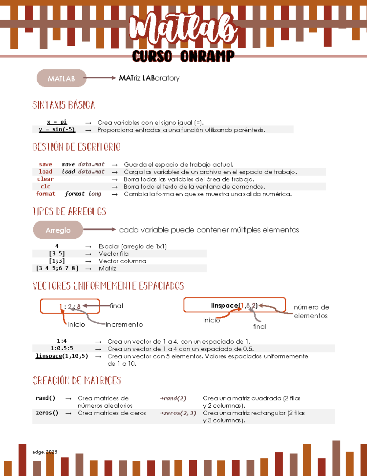 Matlab Onramp Course Notes: Key Concepts & Functions - Studocu