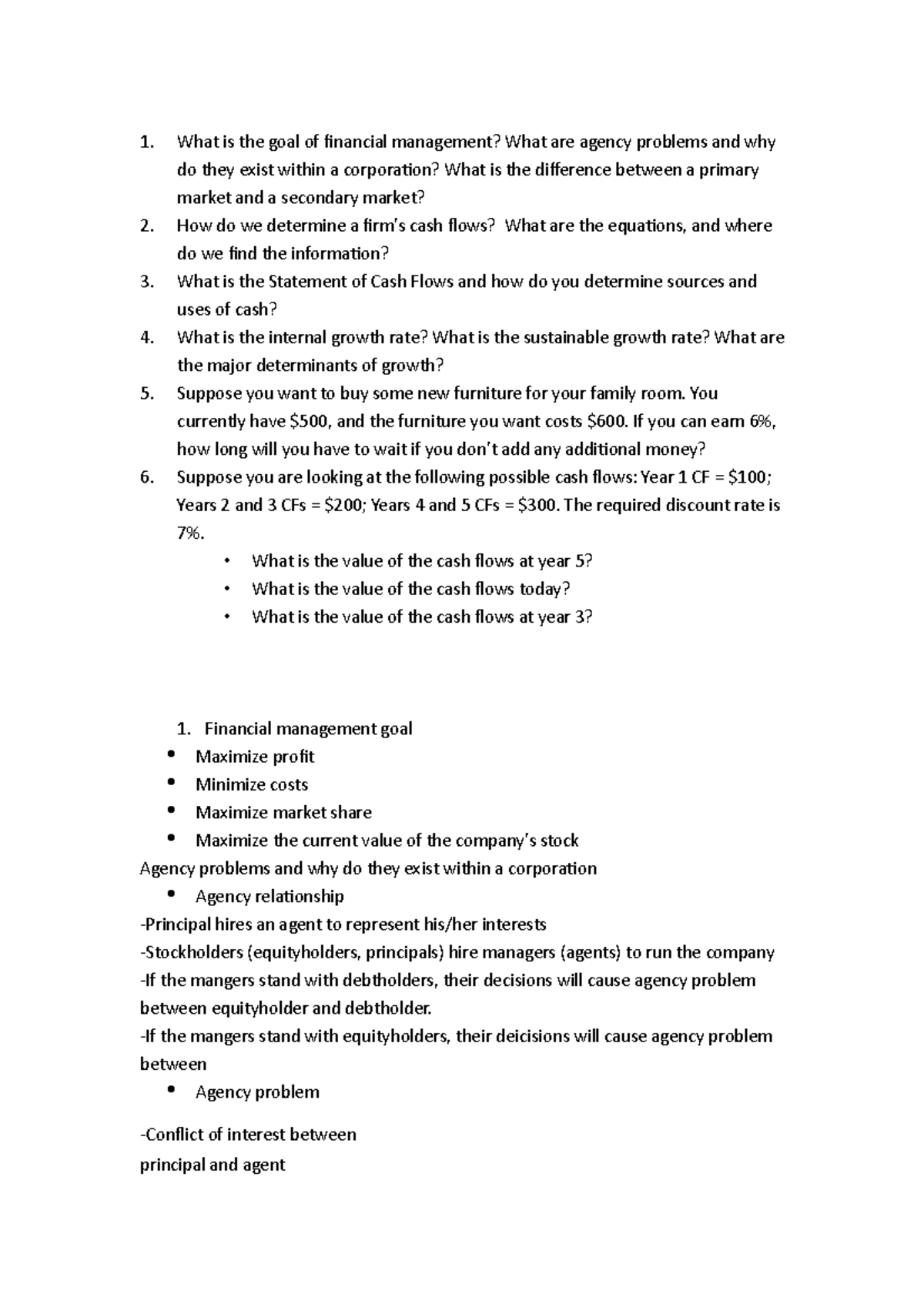 107039013 Financial Management Midterm Study Guide - Studocu