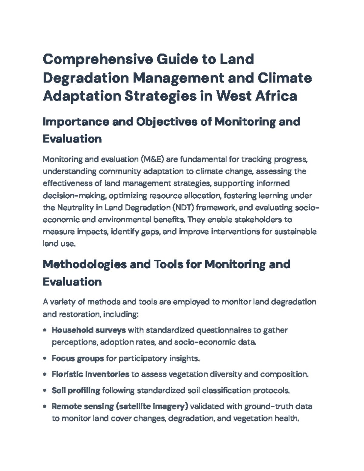 Comprehensive Strategies for Land Degradation Management in West Africa ...