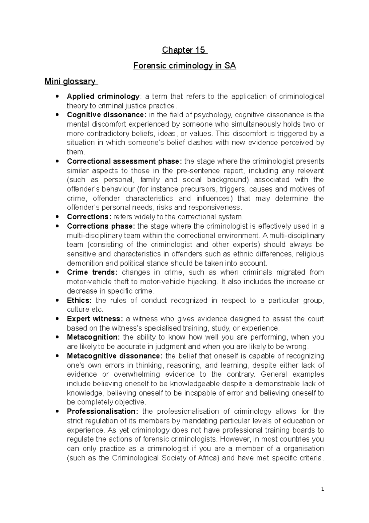 Forensic Criminology: Key Concepts & Applications in KRM 110 Exam Notes ...