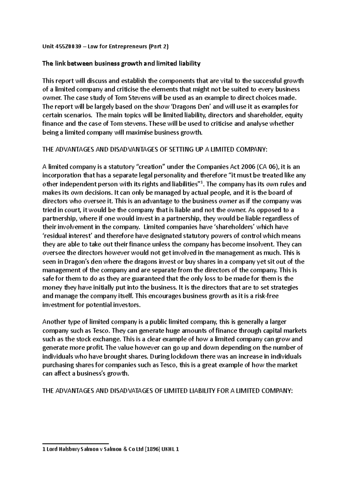 Title: Analysis of Oppenheim v. Tobacco Securities Trust Co. Ltd. [1951]  A.C. 297**