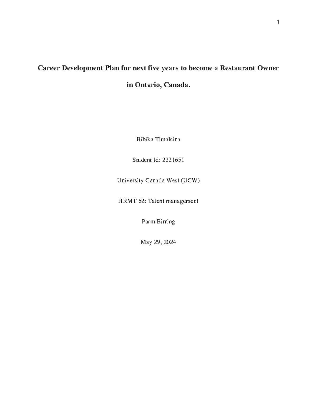 Career Development Plan: 5-Year Strategy to Become a Restaurant Owner ...