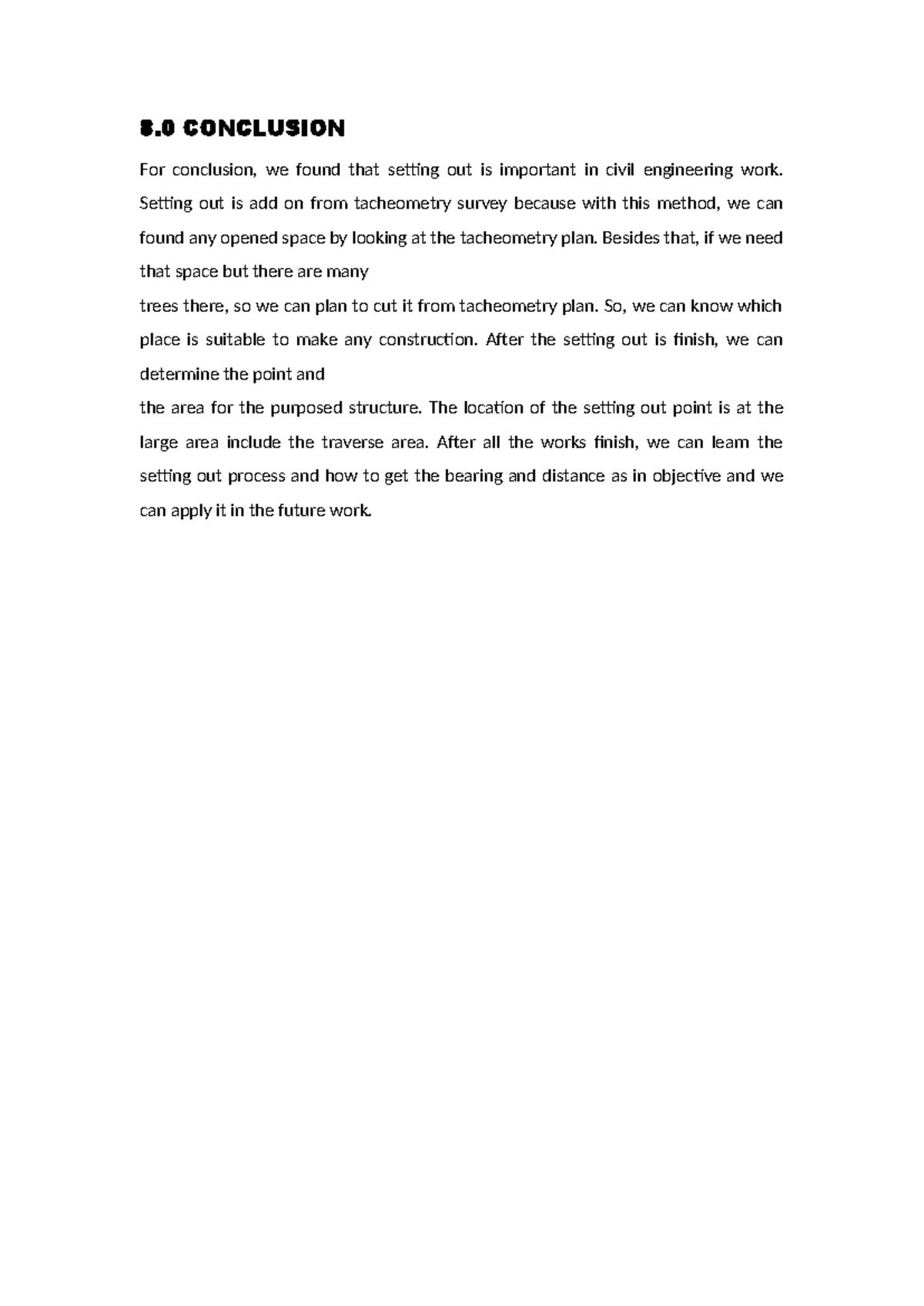Civil Engineering Conclusion Assignment: Importance of Setting Out ...