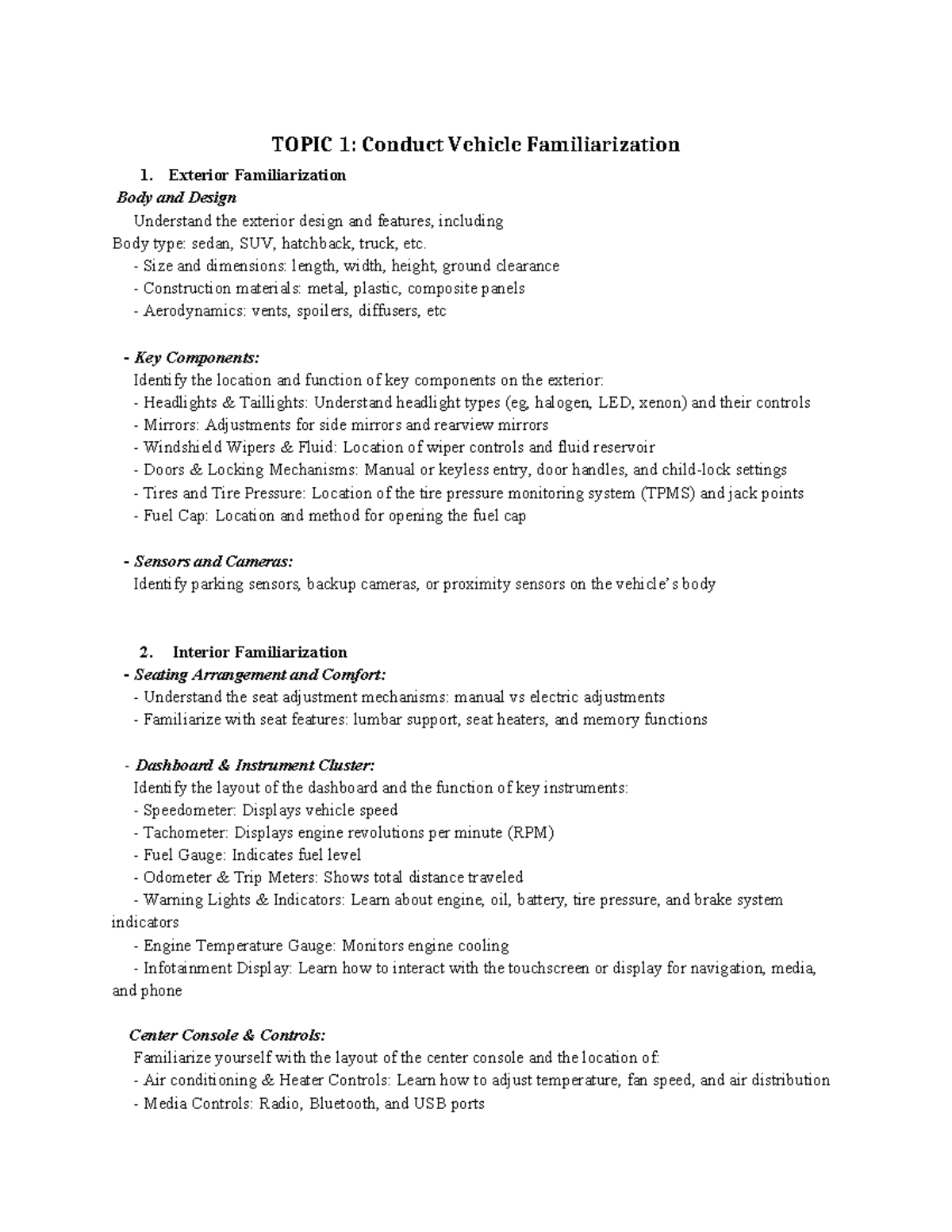 VEH 101 - Vehicle Preventive Maintenance & External Inspection Guide ...