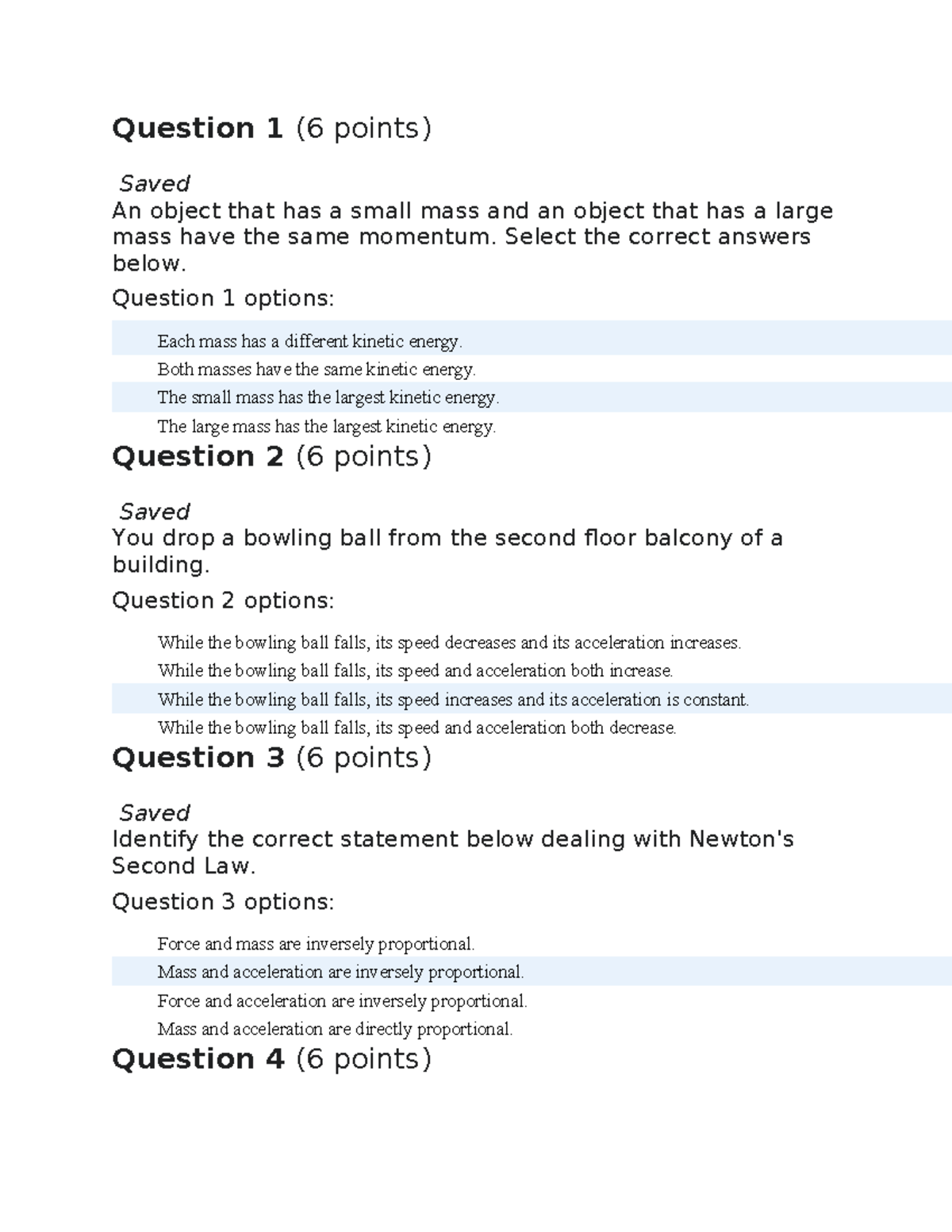 PHYS 101: Momentum, Energy, and Motion Questions for Review - Studocu