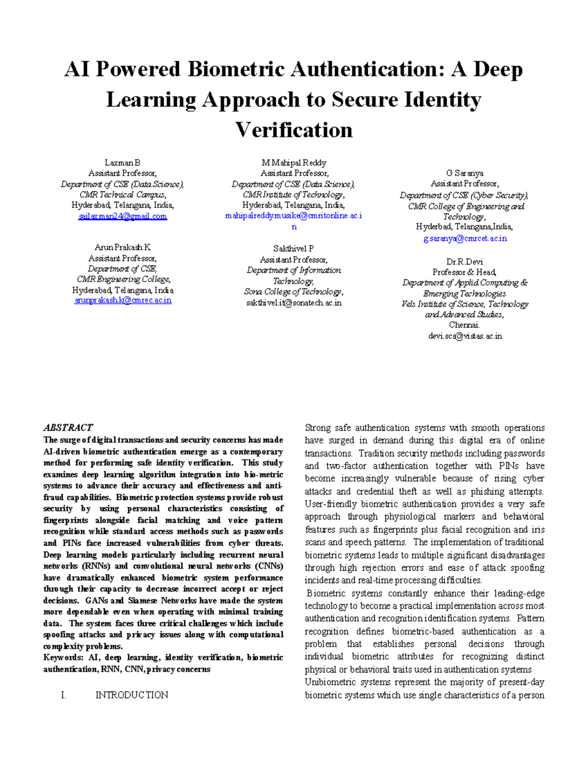 AI-Driven Biometric Auth: Deep Learning for Secure ID Verification ...