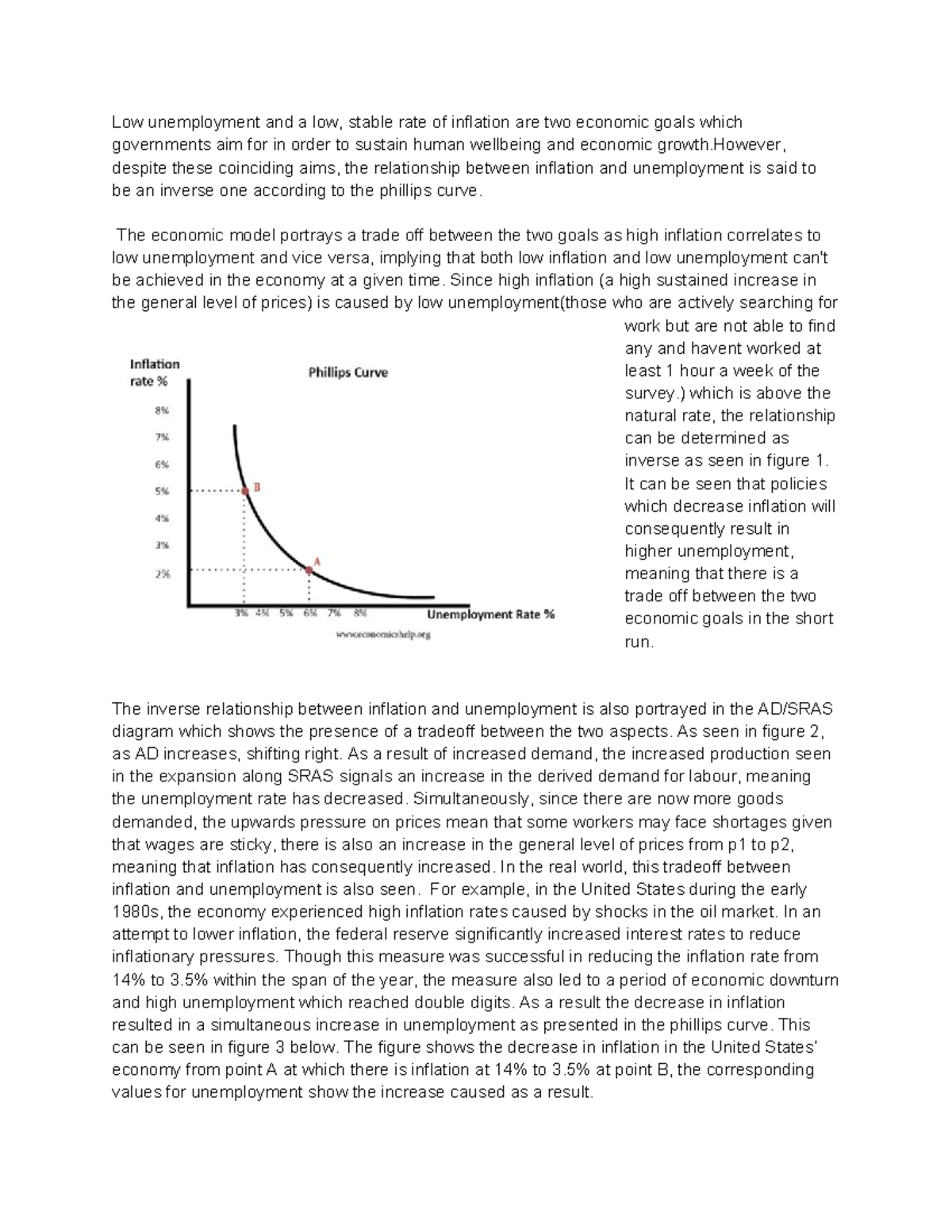 Phillips Curve Analysis: Inflation vs. Unemployment Dynamics - Studocu