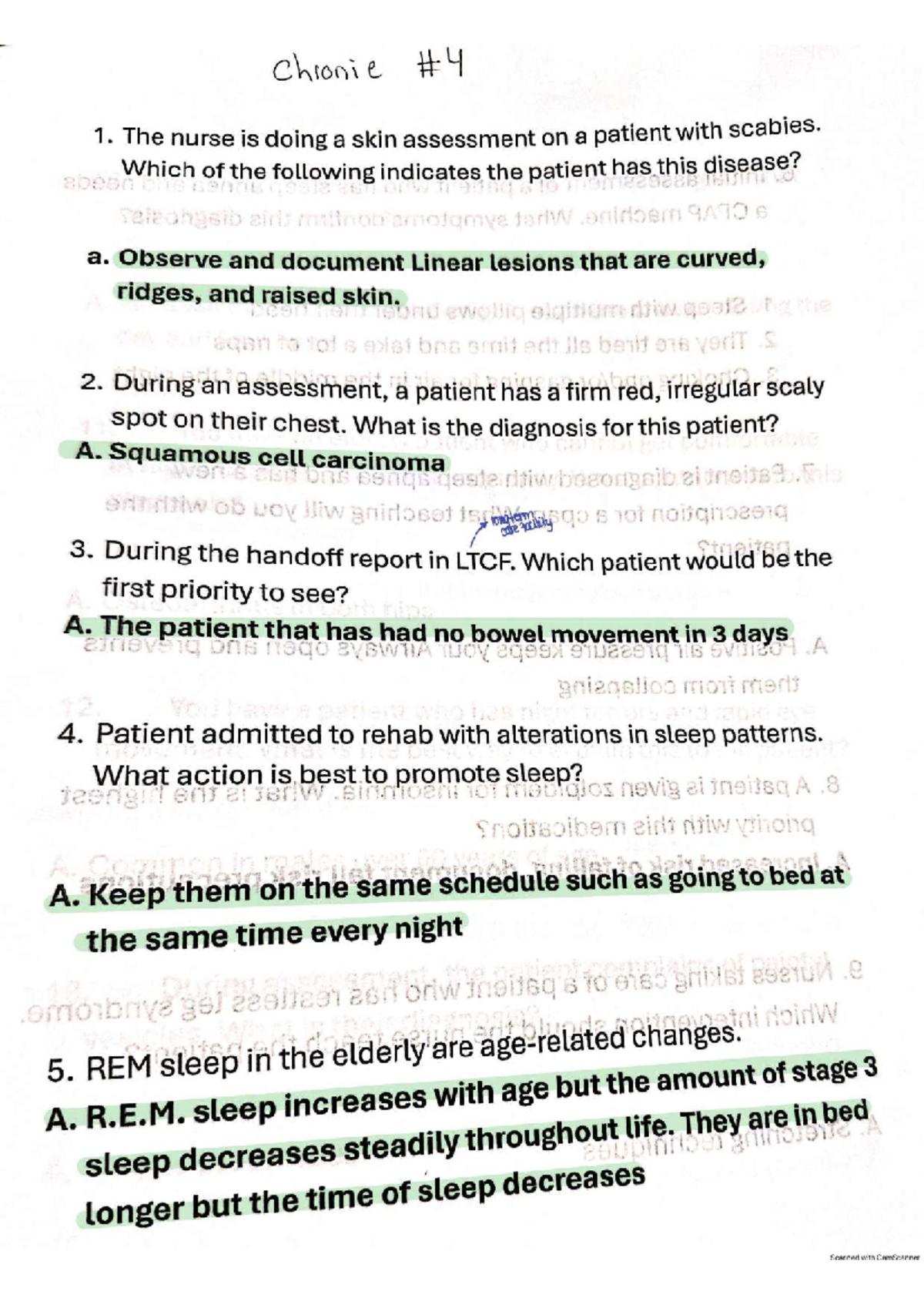 Chronic 4th Exam: Nursing Assessments and Interventions - Studocu