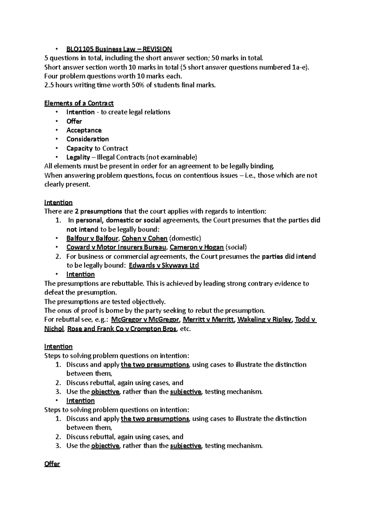 BLO1105 Business Law Final Exam Revision - Key Legal Concepts Explained ...