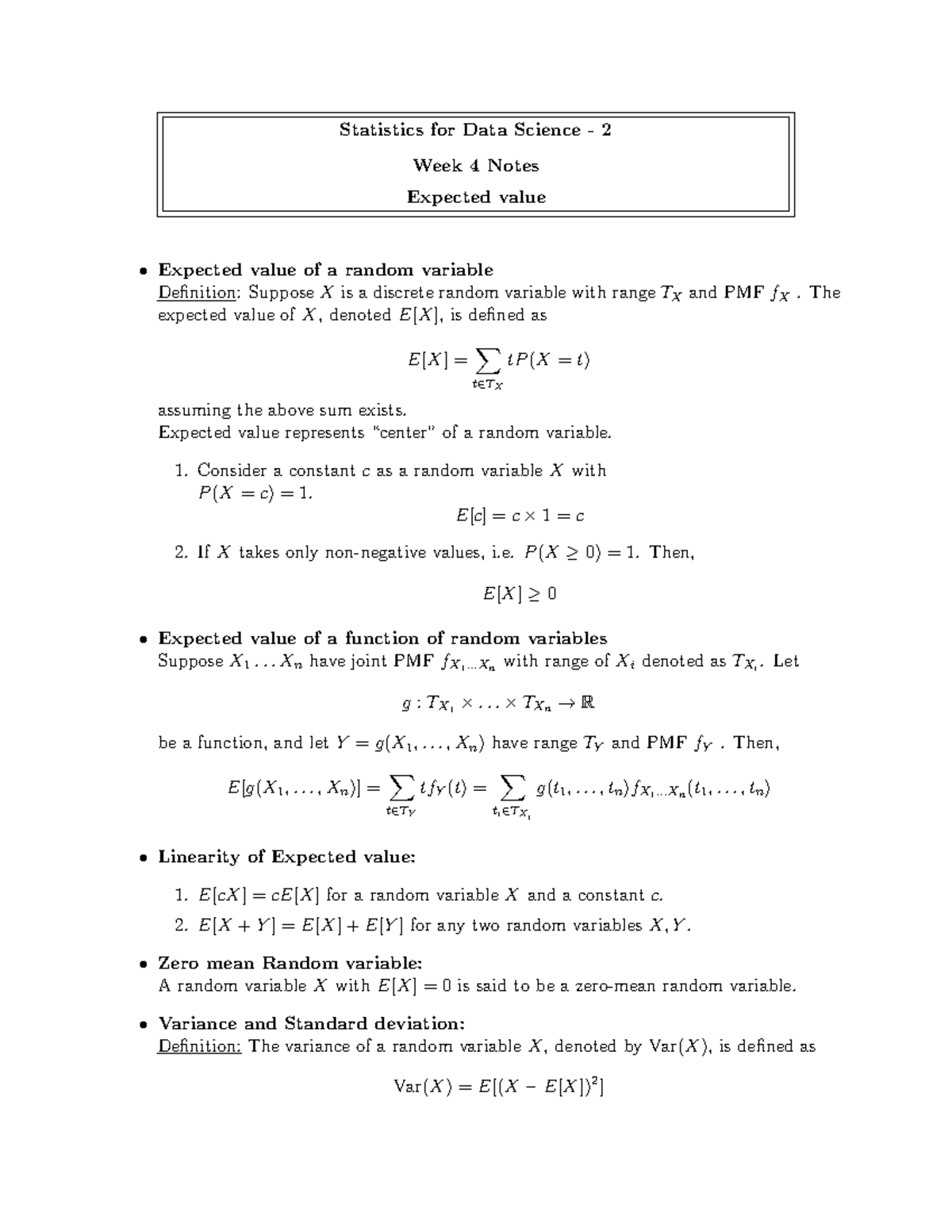Week 4 - statistics 2 notes - Statistics for Data Science - 2 Week 4 ...
