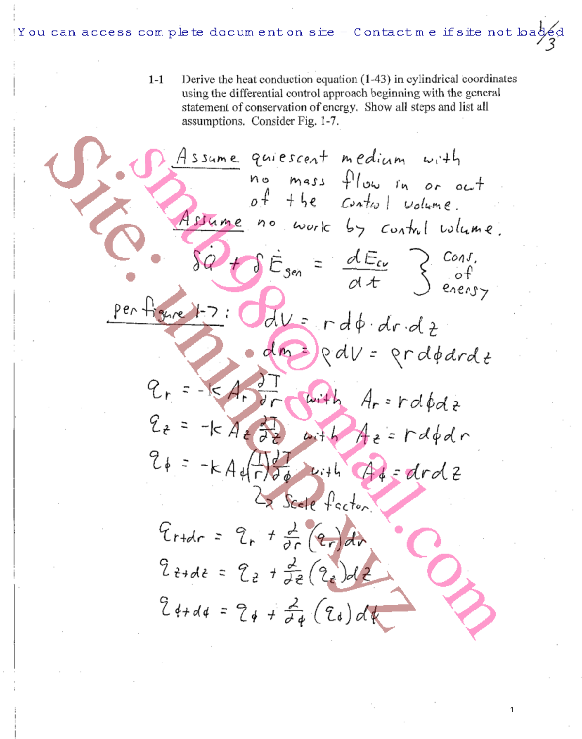 Heat Conduction Equation Derivation in Cylindrical & Spherical ...