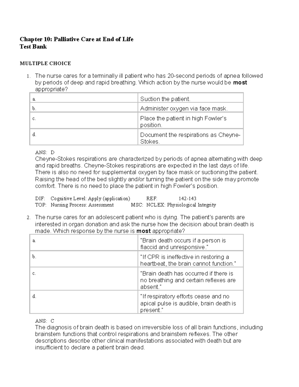 Palliative care EOL - lecture notes - Chapter 10: Palliative Care at ...