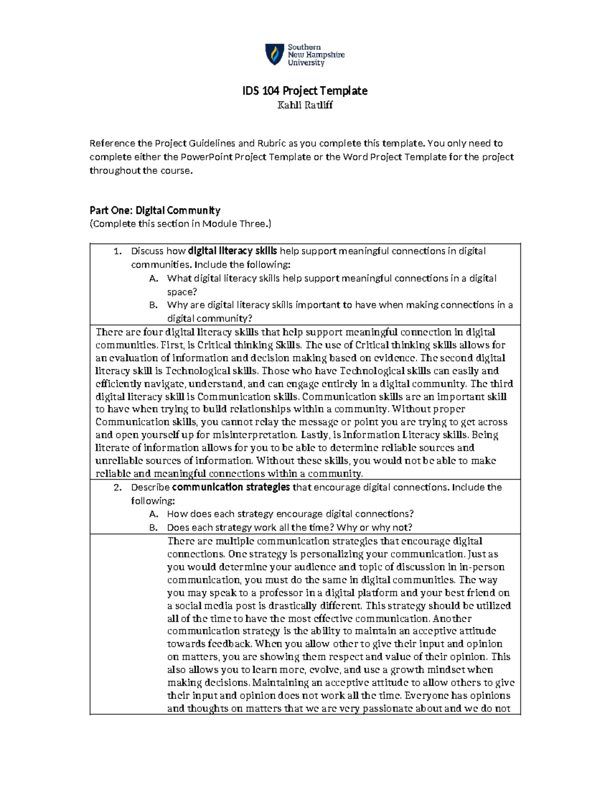 IDS 104 Project Template: Digital Community & Decision-Making Insights ...
