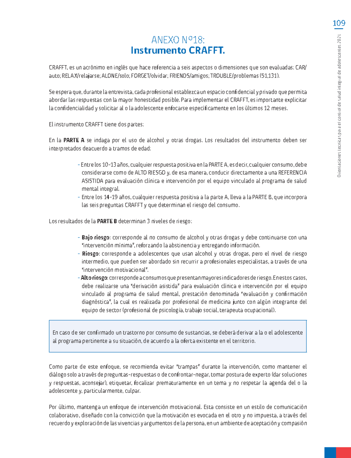Orientaciones sobre el Instrumento CRAFFT para Adolescente en 2021 ...