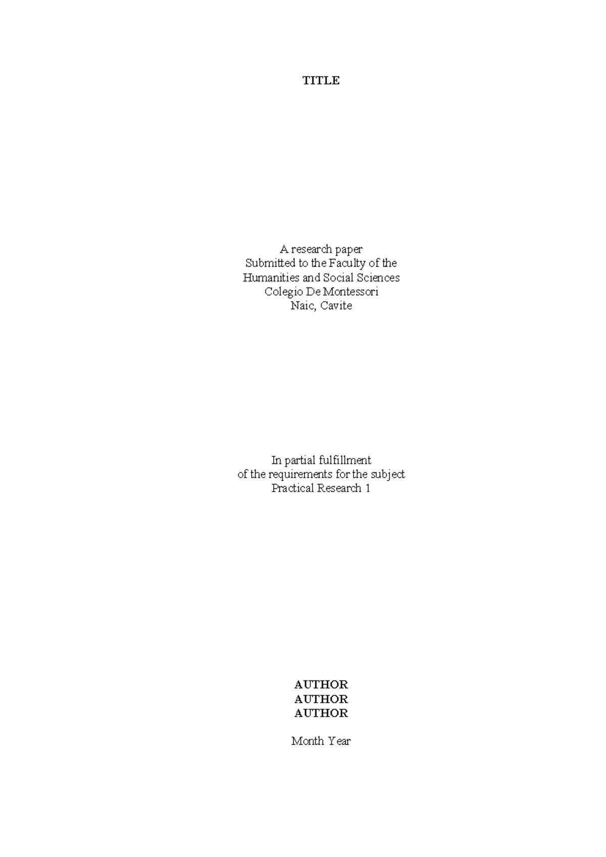 Practical Research 1: Research Paper Submission Guidelines - Studocu