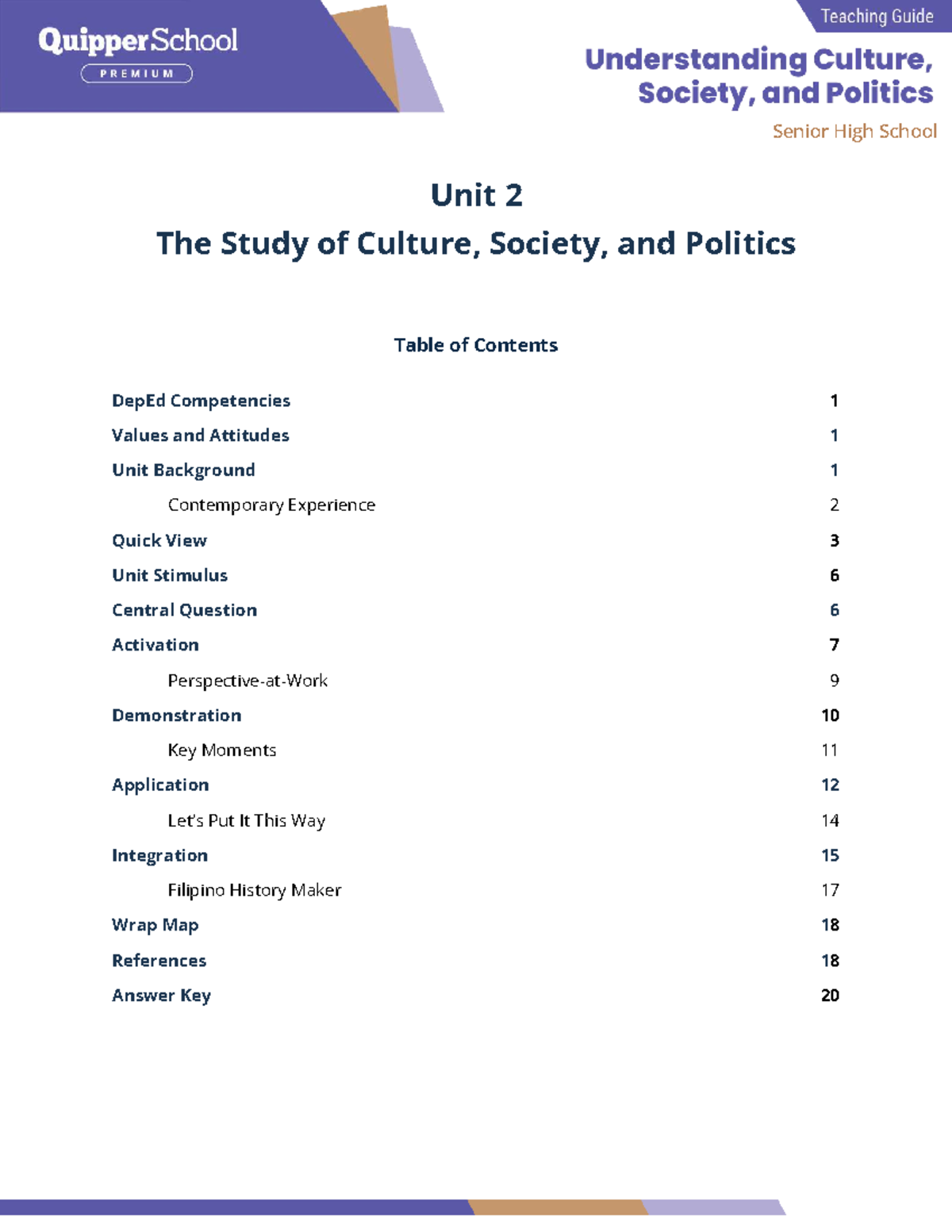 UCSP 11 12 Q1 02: The Study of Culture, Society, and Politics Teacher's ...