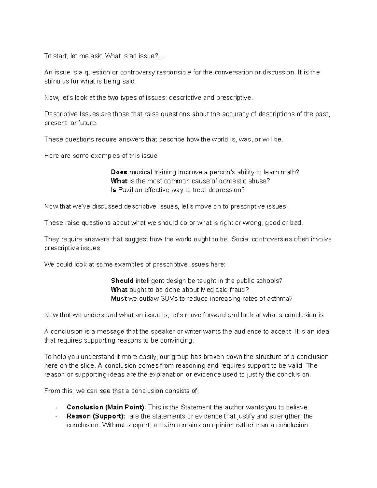 CHAPTER 2 asking the right question - To start, let me ask: What is an ...