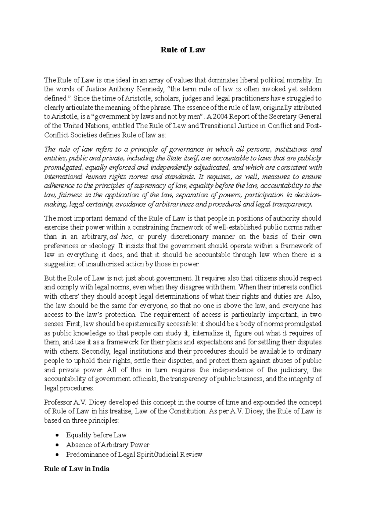 Rule of Law - VAC Constitutional values and fundamental duties year 1 ...