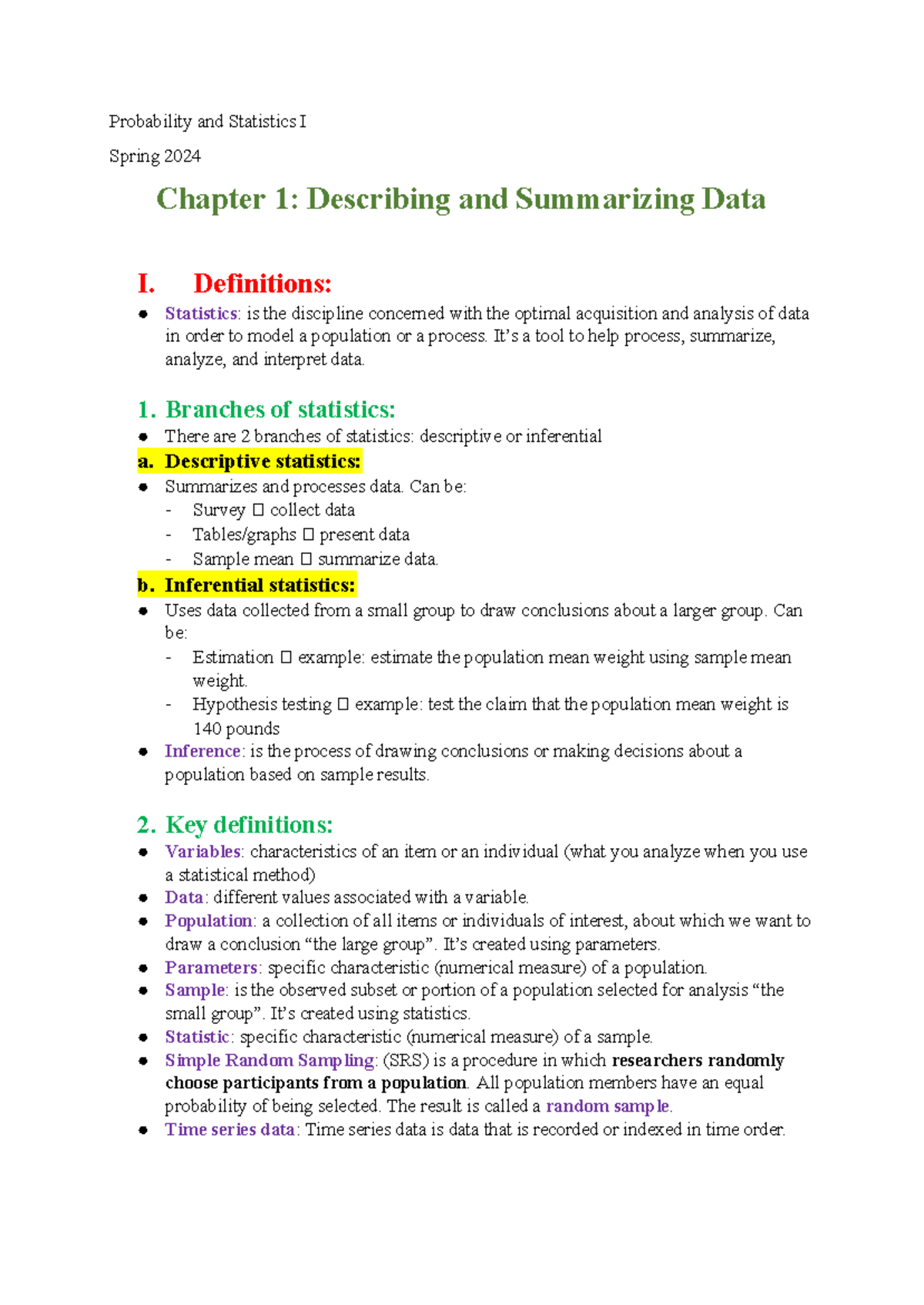 Chapter 1 Describing and Summarizing Data - Probability and Statistics ...