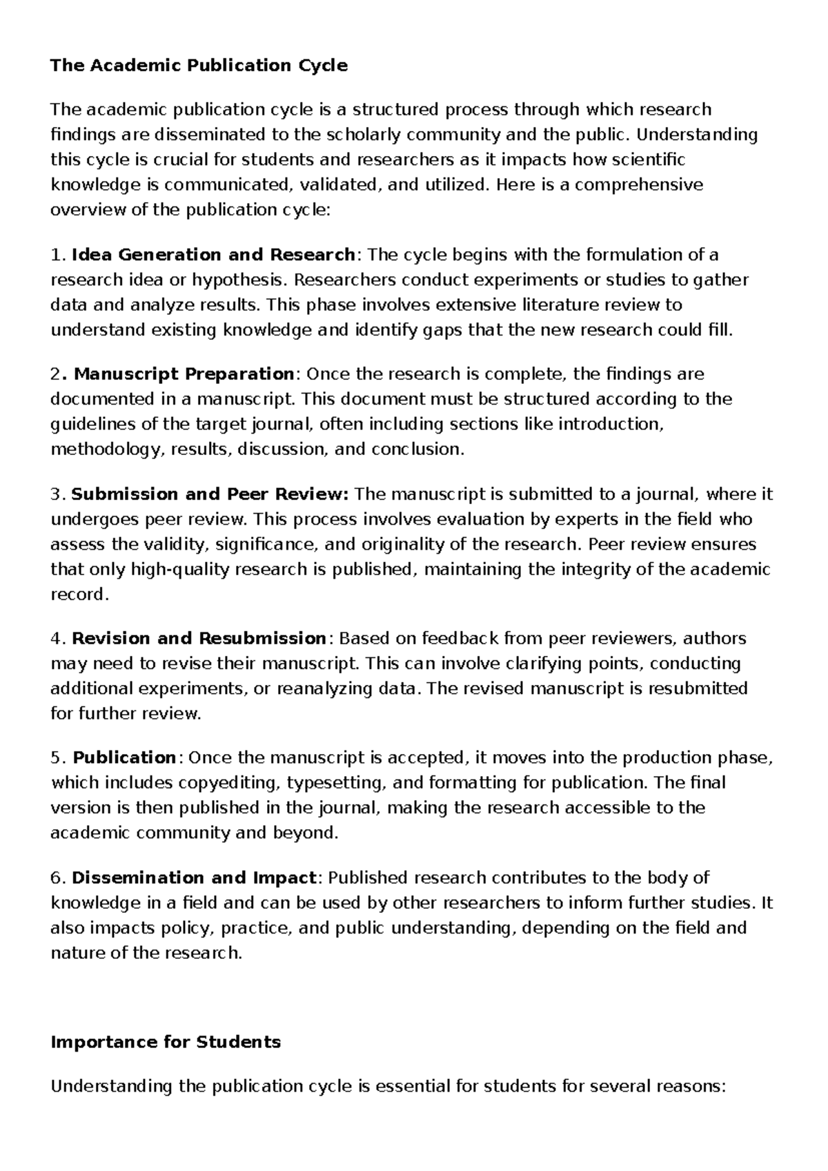 Understanding the Academic Publication Cycle: A Comprehensive Overview ...