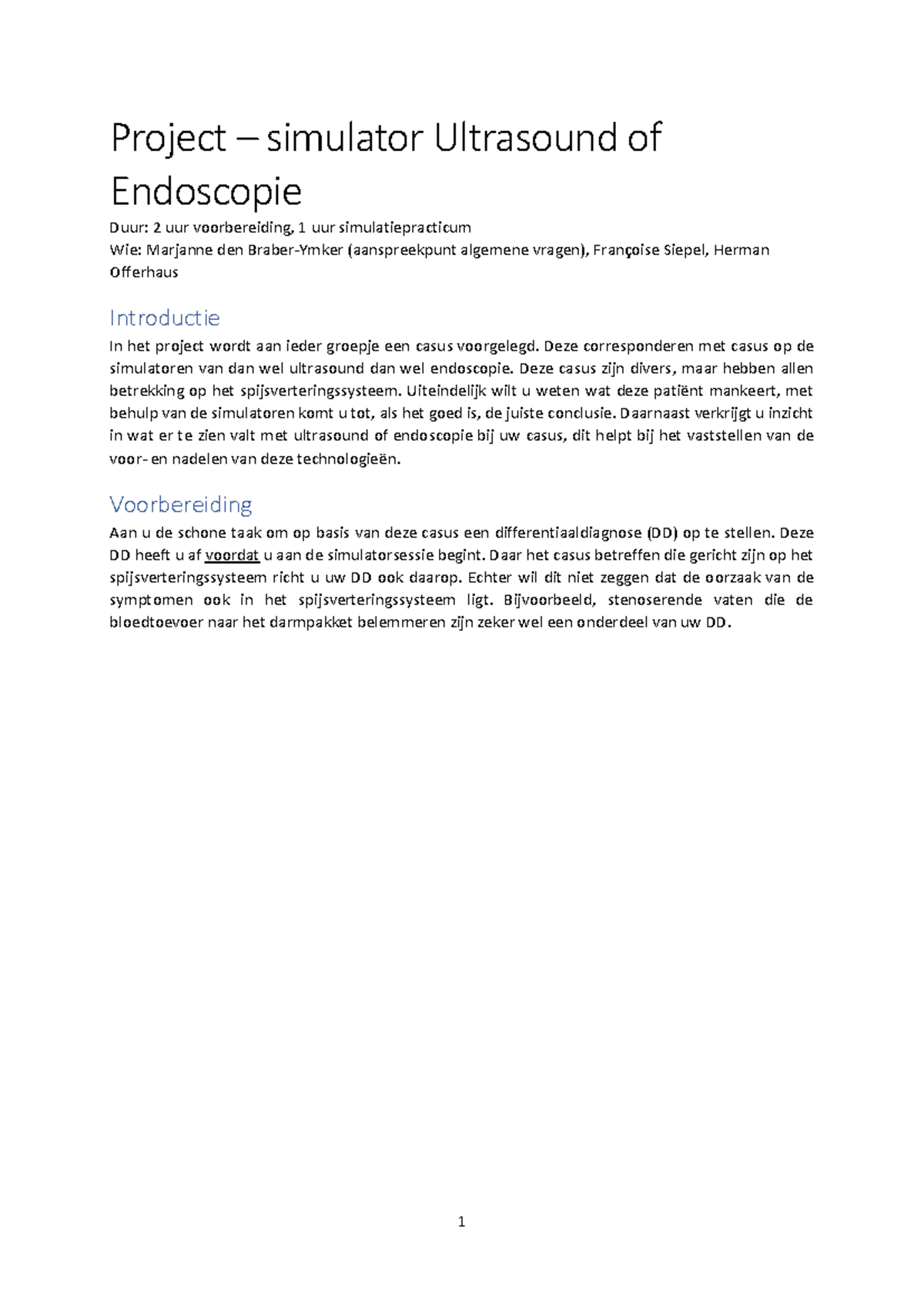 Project - Simulator Ultrasound & Endoscopy Module 5 - Studeersnel