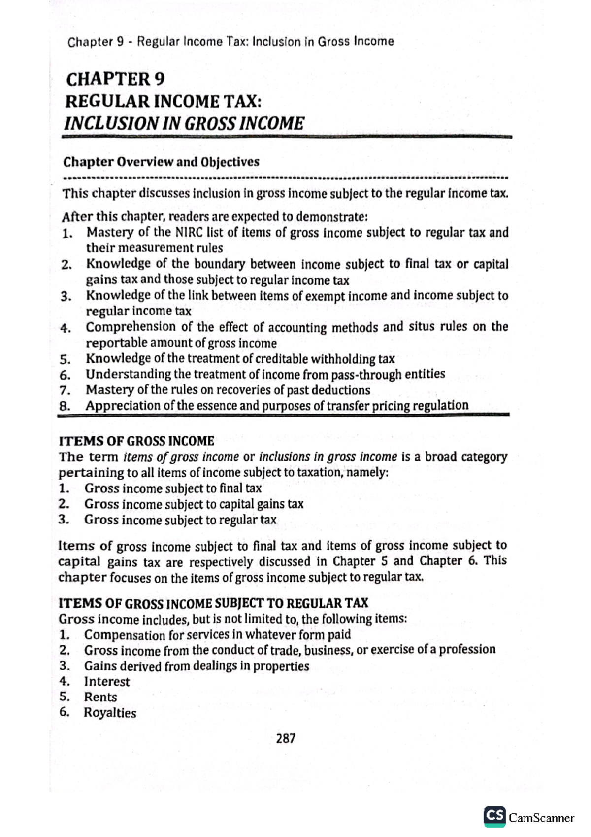 Income Tax CS Chapter 9: Inclusion in Gross Income Overview - Studocu