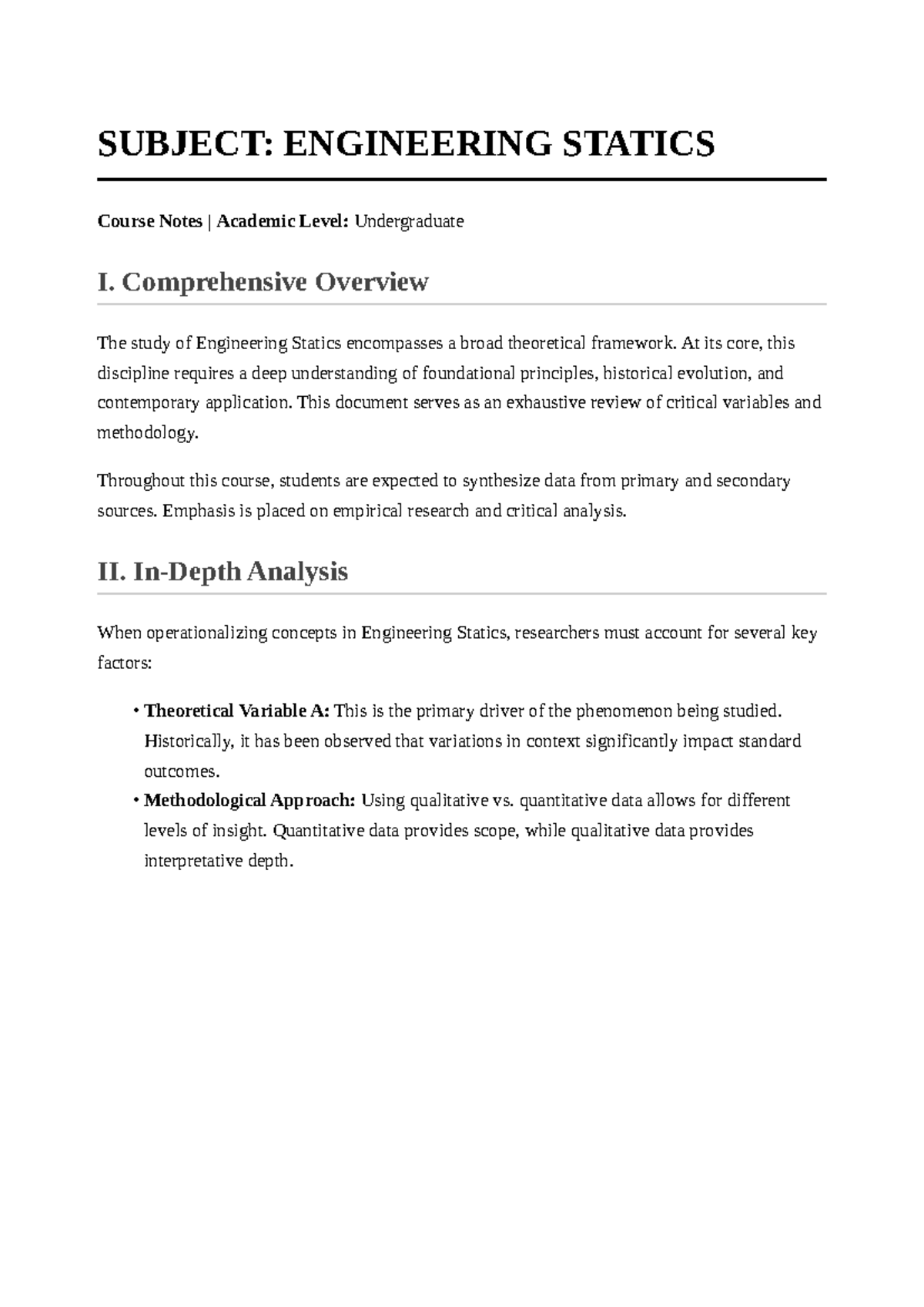 Engineering Statics Course Notes: Comprehensive Overview & Analysis ...
