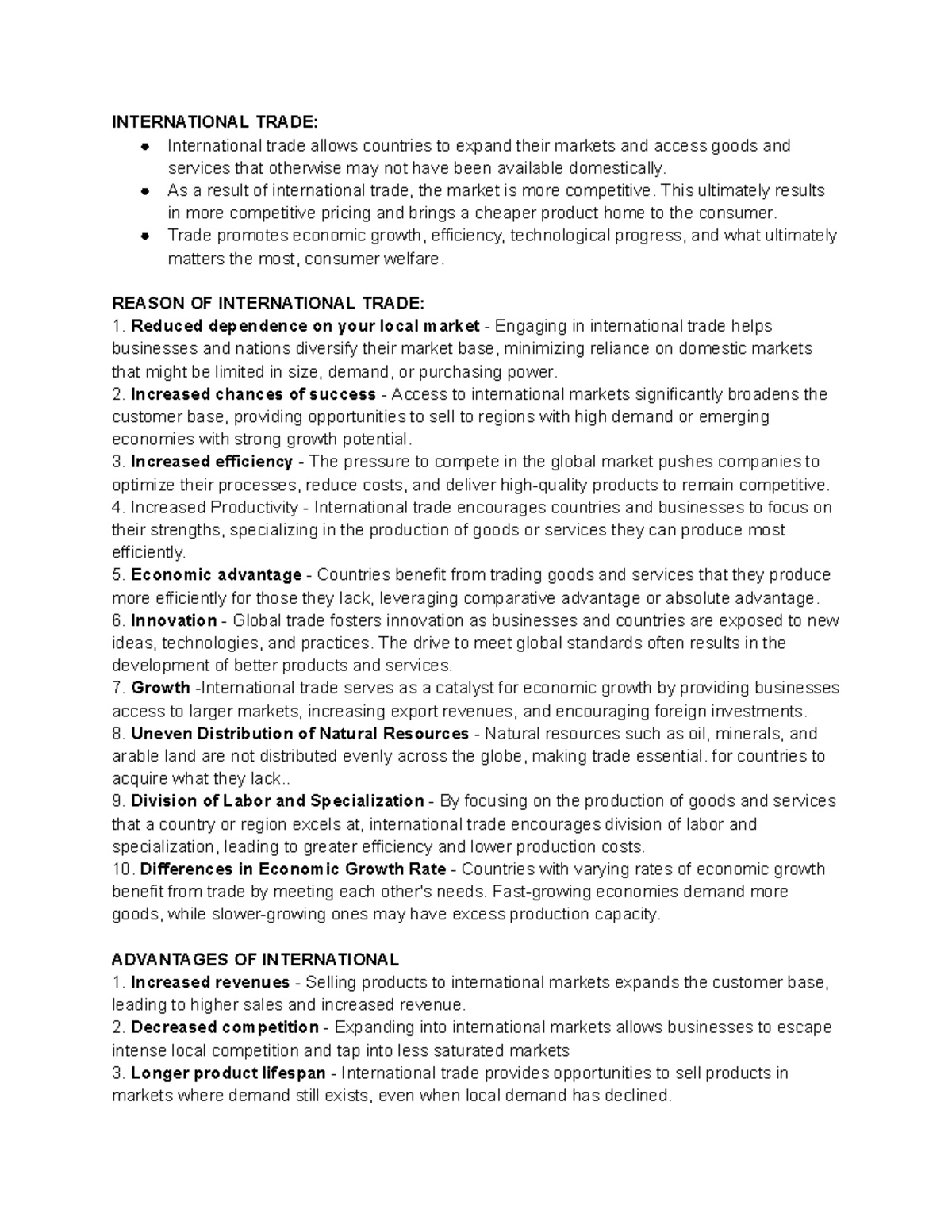 Reviewer in IBT: International Trade Concepts and Implications - Studocu